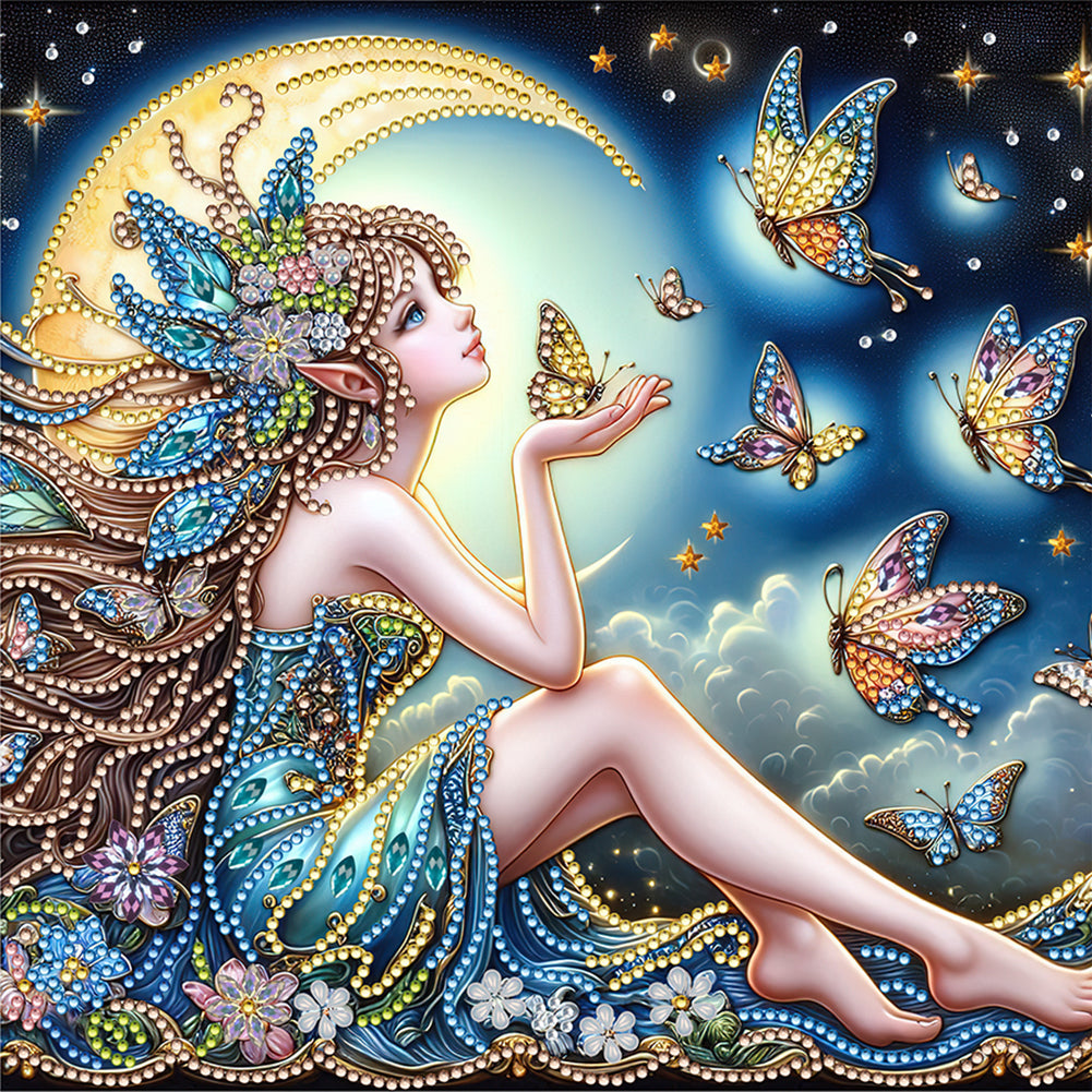Diamond Painting - Partial Special Shaped - Girl (30*30CM)