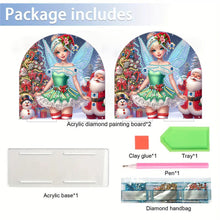 Load image into Gallery viewer, Christmas Acrylic DIY 5D Diamond Art Painting Napkin Holder Set Home Table Decor
