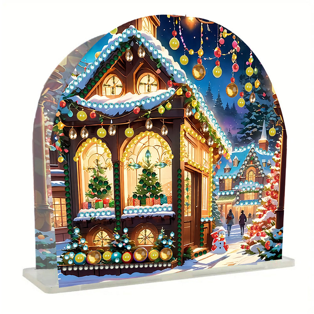 Christmas Acrylic DIY 5D Diamond Art Painting Napkin Holder Set Home Table Decor