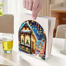 Load image into Gallery viewer, Christmas Acrylic DIY 5D Diamond Art Painting Napkin Holder Set Home Table Decor
