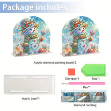 Load image into Gallery viewer, Christmas Acrylic DIY 5D Diamond Art Painting Napkin Holder Set Home Table Decor
