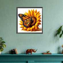 Load image into Gallery viewer, Diamond Painting - Full Round - Sunflower butterfly (30*30CM)
