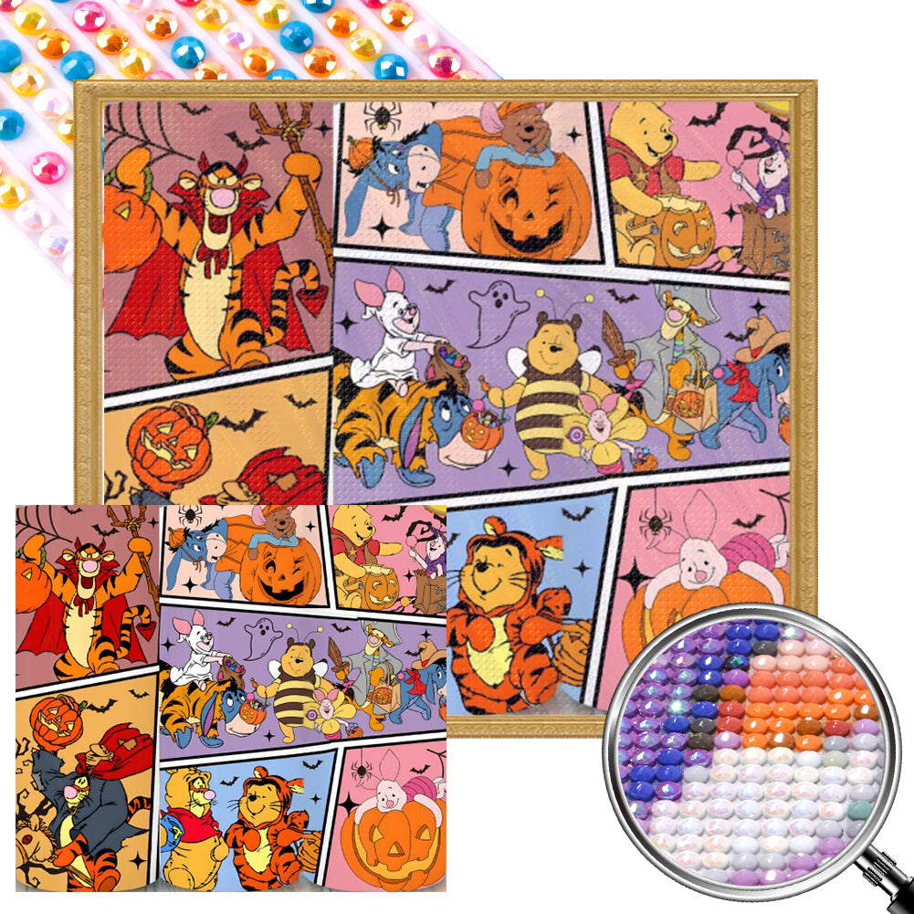 AB Diamond Painting - Full Round - Halloween Winnie the Pooh and friends (50*45CM)
