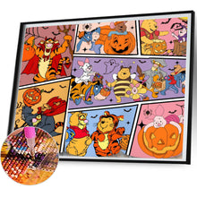 Load image into Gallery viewer, AB Diamond Painting - Full Round - Halloween Winnie the Pooh and friends (50*45CM)

