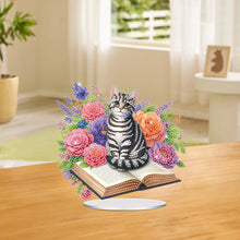 Load image into Gallery viewer, Acrylic Special Shaped Cat Book Table Top DIY Diamond Painting Ornament Kits
