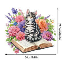 Load image into Gallery viewer, Acrylic Special Shaped Cat Book Table Top DIY Diamond Painting Ornament Kits
