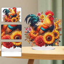 Load image into Gallery viewer, Acrylic Special Shaped Chicken Sunflower Table Top Diamond Painting Ornament
