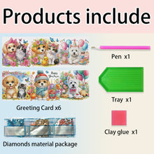 Load image into Gallery viewer, 6Pcs Ballet Animals Faith Diamond Birthday Blessing Card for Friend Family Lover
