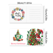 Load image into Gallery viewer, 6pcs Diamond Painting Greeting Cards Diamond Art Christmas Cards (Christmas A)
