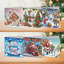 Load image into Gallery viewer, 6pcs Diamond Painting Greeting Cards Diamond Art Christmas Cards (Christmas B)
