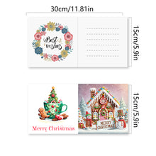 Load image into Gallery viewer, 6pcs Diamond Painting Greeting Cards Diamond Art Christmas Cards (Christmas B)

