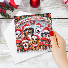 Load image into Gallery viewer, 6pcs Diamond Painting Greeting Cards Diamond Art Christmas Cards (Dog and Cat)
