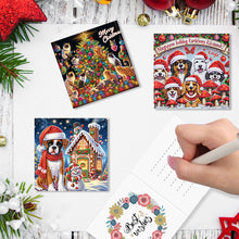 Load image into Gallery viewer, 6pcs Diamond Painting Greeting Cards Diamond Art Christmas Cards (Dog and Cat)
