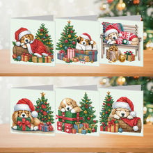Load image into Gallery viewer, 6pcs Diamond Painting Greeting Cards Diamond Art Christmas Cards (Christmas Dog)
