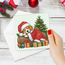 Load image into Gallery viewer, 6pcs Diamond Painting Greeting Cards Diamond Art Christmas Cards (Christmas Dog)
