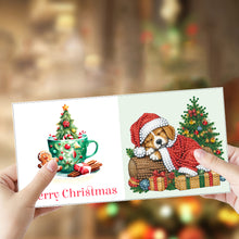 Load image into Gallery viewer, 6pcs Diamond Painting Greeting Cards Diamond Art Christmas Cards (Christmas Dog)

