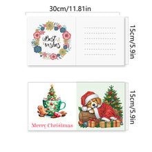 Load image into Gallery viewer, 6pcs Diamond Painting Greeting Cards Diamond Art Christmas Cards (Christmas Dog)
