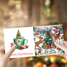 Load image into Gallery viewer, 6pcs Diamond Painting Greeting Cards Diamond Art Christmas Cards (Christmas C)
