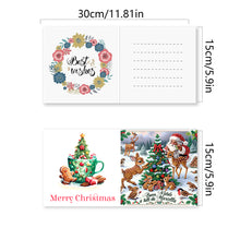 Load image into Gallery viewer, 6pcs Diamond Painting Greeting Cards Diamond Art Christmas Cards (Christmas C)
