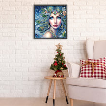 Load image into Gallery viewer, Diamond Painting - Partial Special Shaped - Exotic peacock girl Girl (30*30CM)
