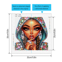 Load image into Gallery viewer, Diamond Painting - Partial Special Shaped - Exotic black girl (30*30CM)
