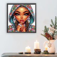 Load image into Gallery viewer, Diamond Painting - Partial Special Shaped - Exotic black girl (30*30CM)
