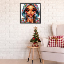 Load image into Gallery viewer, Diamond Painting - Partial Special Shaped - Exotic black girl (30*30CM)
