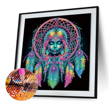Load image into Gallery viewer, Diamond Painting - Partial Special Shaped - Exotic dream catcher girl (30*30CM)
