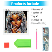 Load image into Gallery viewer, Diamond Painting - Partial Special Shaped - Exotic black girl (30*30CM)
