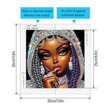 Load image into Gallery viewer, Diamond Painting - Partial Special Shaped - Exotic black girl (30*30CM)
