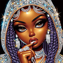 Load image into Gallery viewer, Diamond Painting - Partial Special Shaped - Exotic black girl (30*30CM)
