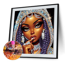 Load image into Gallery viewer, Diamond Painting - Partial Special Shaped - Exotic black girl (30*30CM)
