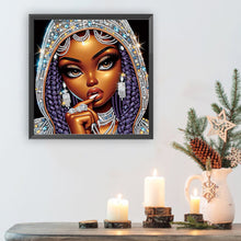 Load image into Gallery viewer, Diamond Painting - Partial Special Shaped - Exotic black girl (30*30CM)
