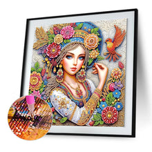 Load image into Gallery viewer, Diamond Painting - Partial Special Shaped - Exotic gypsy girl (30*30CM)

