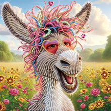 Load image into Gallery viewer, Diamond Painting - Partial Special Shaped - Funny donkey (30*30CM)
