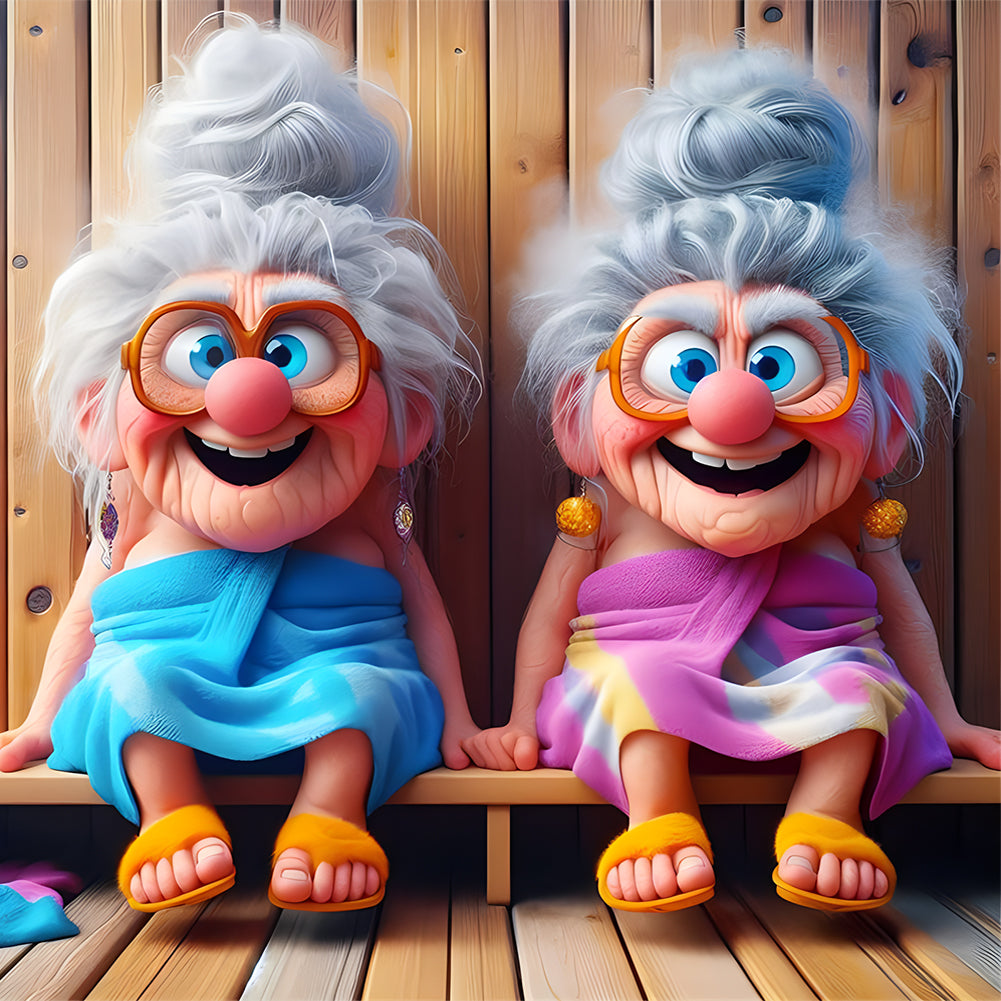 Diamond Painting - Full Round - Funny old lady (30*30CM)