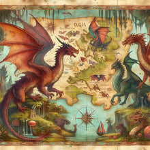 Load image into Gallery viewer, Diamond Painting - Full Square - Dragon map (40*40CM)
