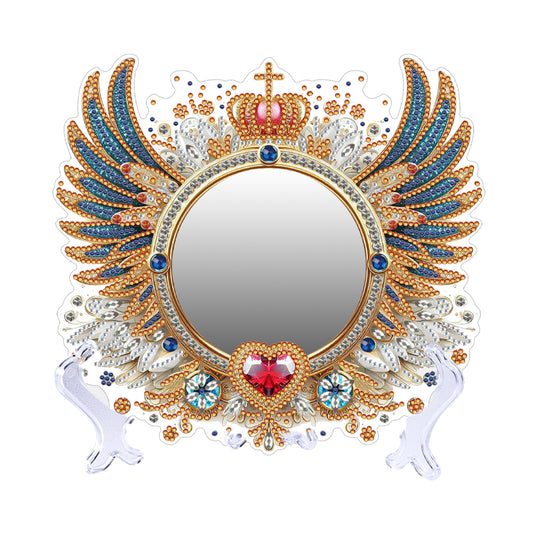 Angel Wing Acrylic Diamond Painting Mirror Kit 5D DIY Diamond Art Tabletop Decor