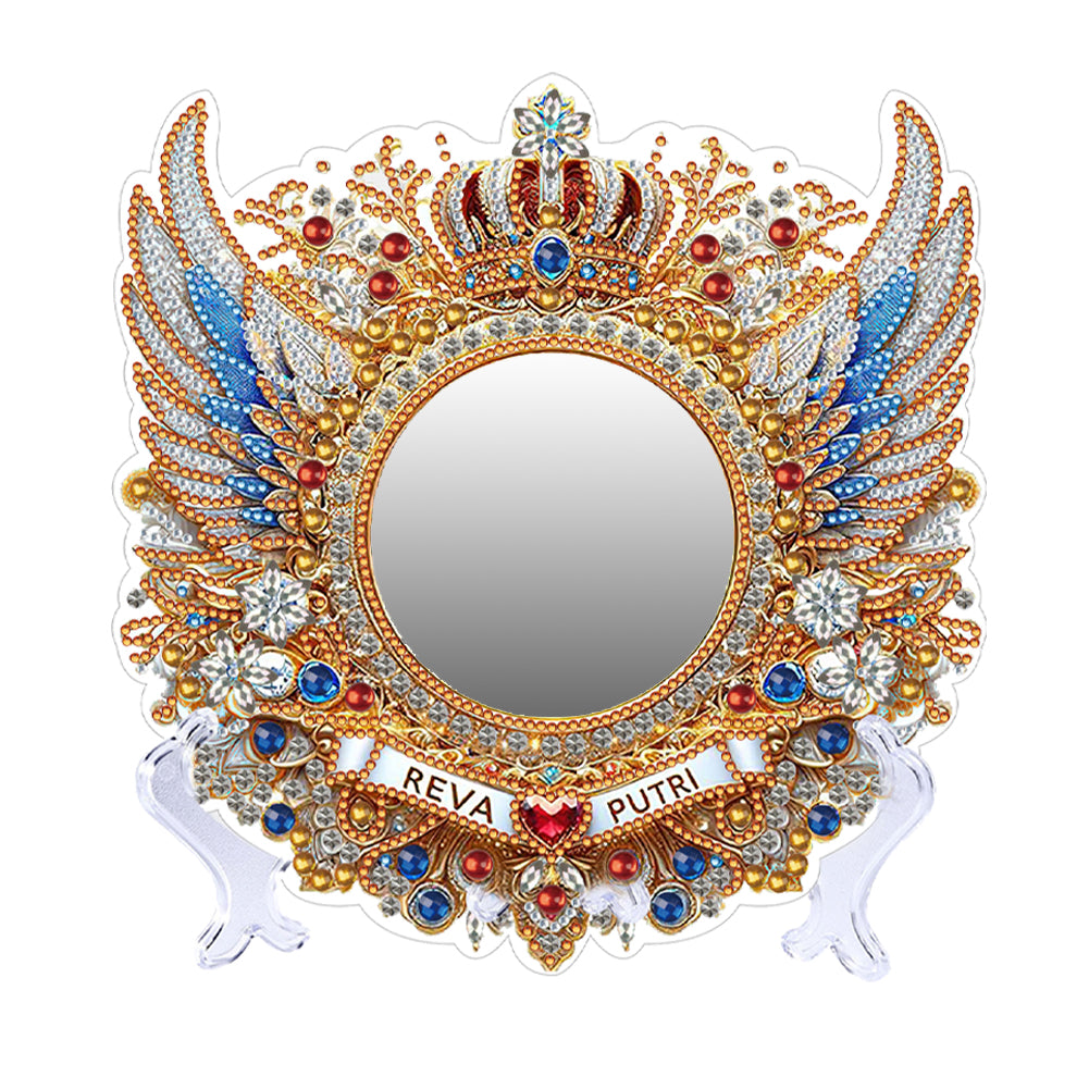 Angel Wing Acrylic Diamond Painting Mirror Kit 5D DIY Diamond Art Tabletop Decor