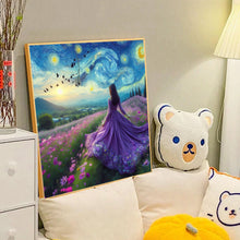 Load image into Gallery viewer, Diamond Painting - Full Round - Van Gogh starry sky flower girl back (40*40CM)
