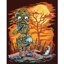 Load image into Gallery viewer, Diamond Painting - Full Round - Halloween zombie skull (40*50CM)
