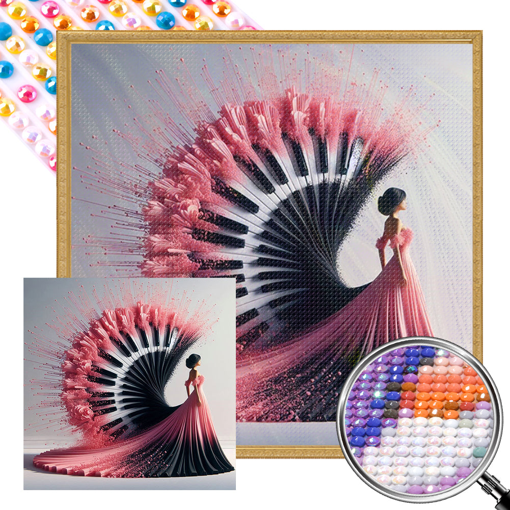 AB Diamond Painting - Full Round - Piano beauty (40*40CM)