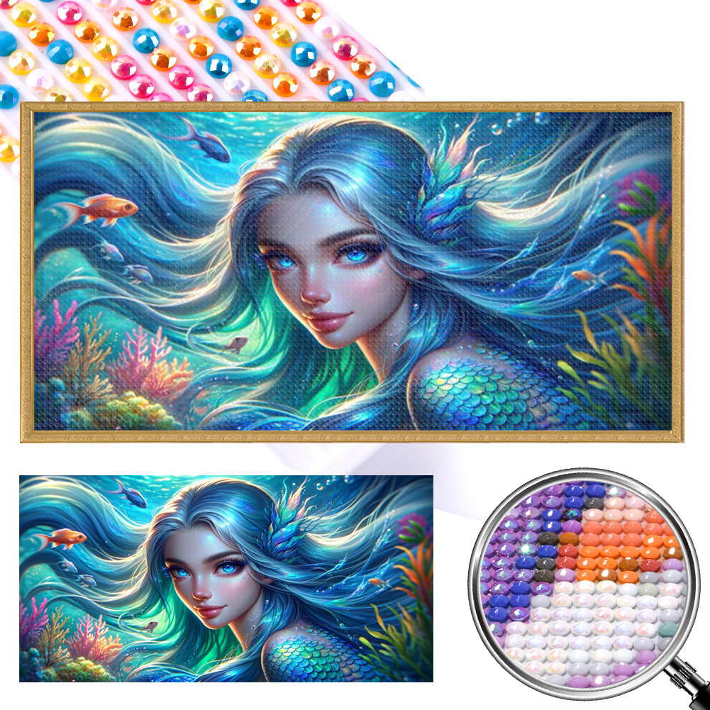 AB Diamond Painting - Full Round - Beautiful mermaid (80*40CM)