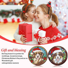 Load image into Gallery viewer, 8Pcs Wooden Christmas Dog DIY Diamond Art Coaster Crafts with Holder for Present
