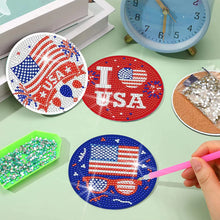 Load image into Gallery viewer, 8 Pcs DIY Diamond Painting Coasters Kits with Holder DIY Diamond Art Coaster Set
