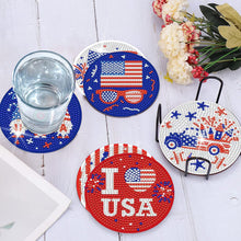 Load image into Gallery viewer, 8 Pcs DIY Diamond Painting Coasters Kits with Holder DIY Diamond Art Coaster Set
