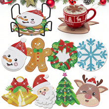 Load image into Gallery viewer, 8 Pcs DIY Diamond Painting Coasters Kits with Holder DIY Diamond Art Coaster Set
