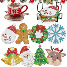 Load image into Gallery viewer, 8 Pcs DIY Diamond Painting Coasters Kits with Holder DIY Diamond Art Coaster Set

