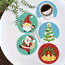 Load image into Gallery viewer, 9Pcs Wooden Christmas Cartoon Diamond Painting Coasters with Holder Gift for Mom

