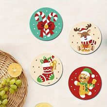 Load image into Gallery viewer, 9Pcs Wooden Christmas Cartoon Diamond Painting Coasters with Holder Gift for Mom
